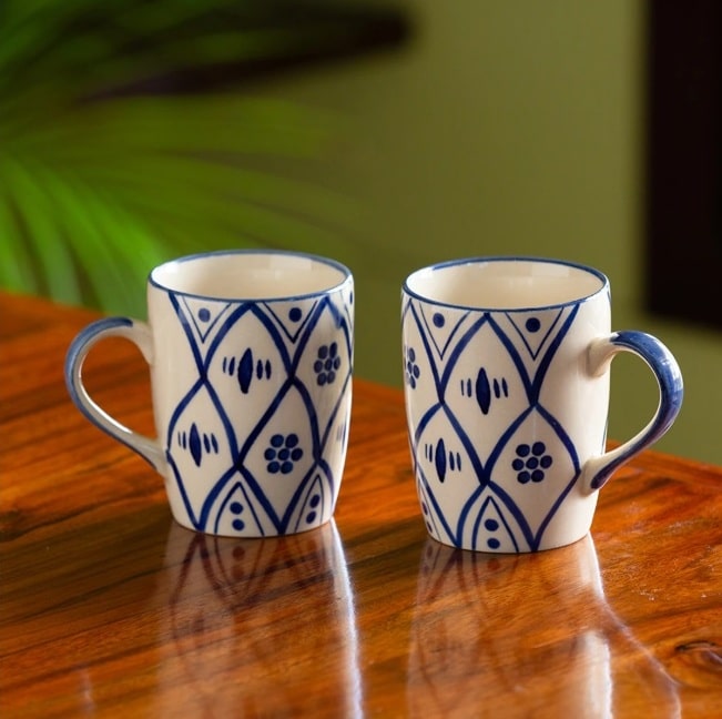 moroccam floral hand-painted studio pottery ceramic, exclusivelane, onlyprathamesh